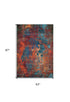 2' X 4' Atlantic Abstract Power Loom Non Skid Area Rug